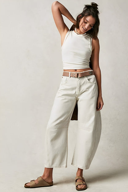 Adrienne - Clasice largi croite Barrel-Jeans pentru dame