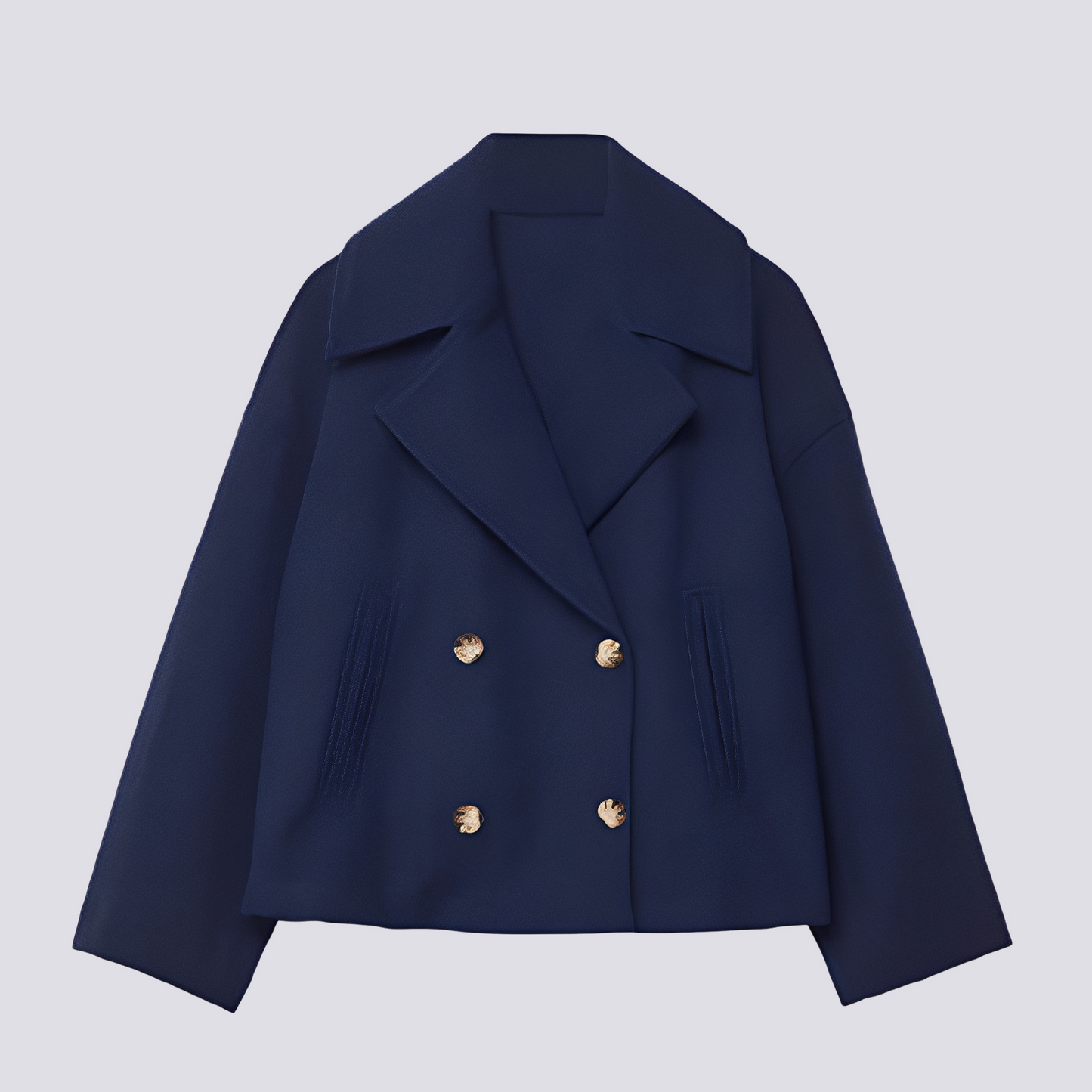 Bethney - Elegantă scurtă jachetă de lână cu guler revers pentru femei