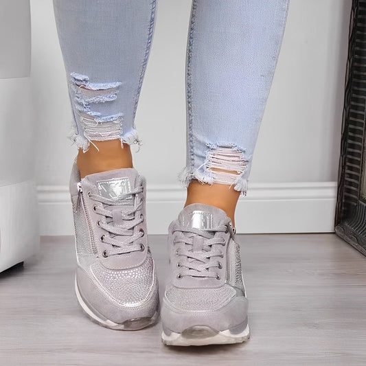 Luna - Adidași lejeri cu fermoar lateral pentru femei