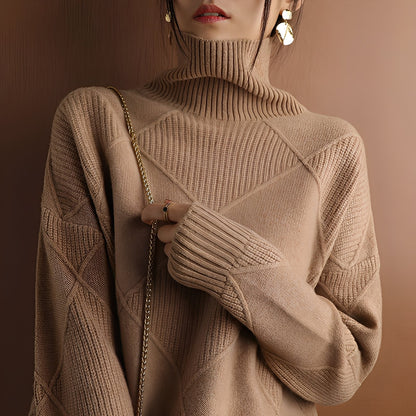 Mariette - Pulover oversize de iarnă pentru femei cu guler înalt