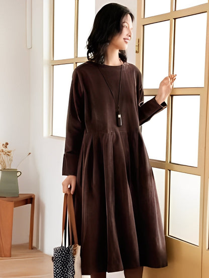 Shyanne - Rochie casual, lejeră din cord cu buzunare pentru femei