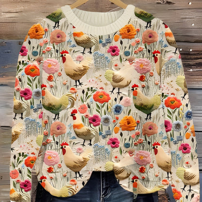 Eunice - Pulover clasic din lână cu imprimare pentru doamne