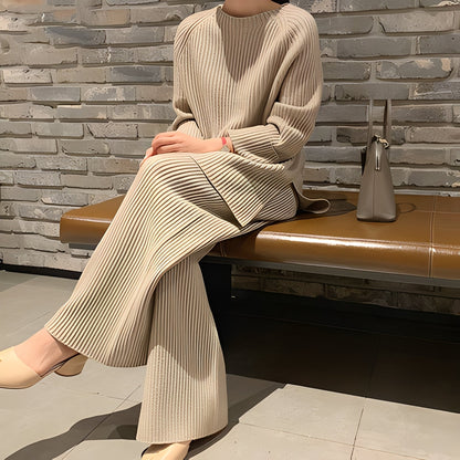 Christine - Set pulover și pantaloni tricotate lejer pentru dame