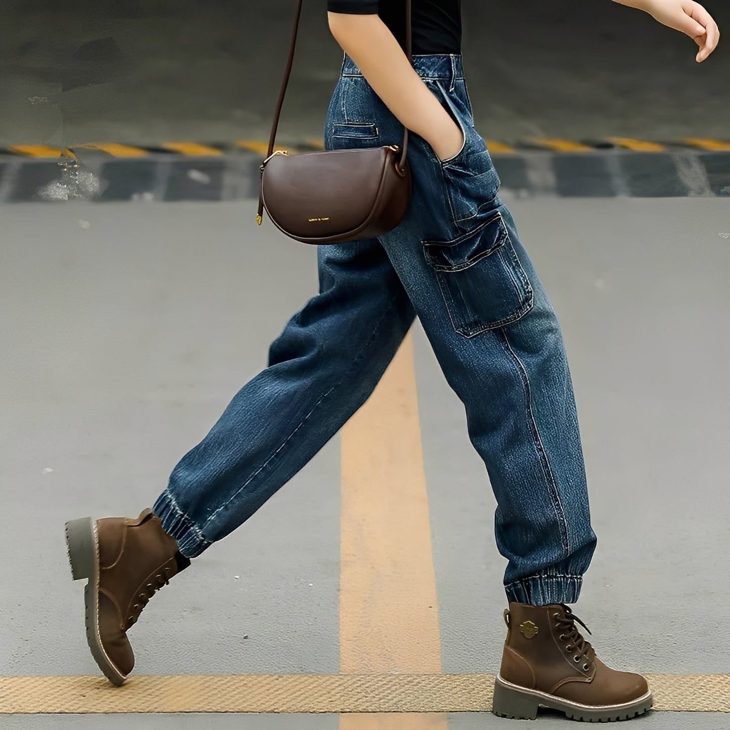 Kristal - Pantaloni din bumbac cu mai multe buzunare pentru femei