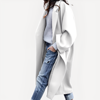 Camellia - Manta lungă de lână lejeră pentru femei