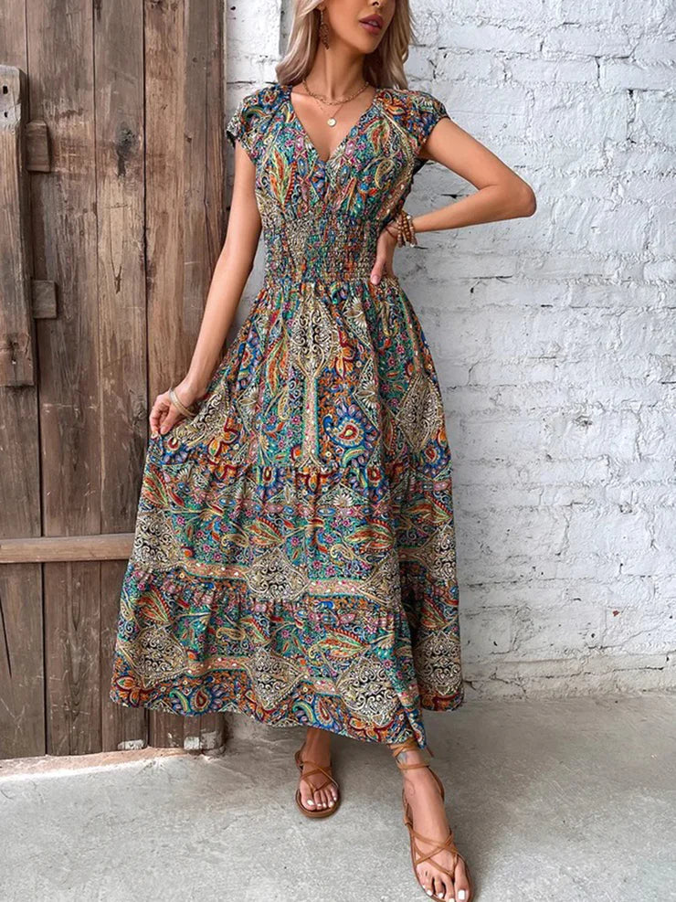 Leanie - Rochie Paisley Vivace de Primăvară