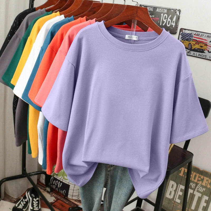 Arabella - Tricou lejer oversize din bumbac pentru femei