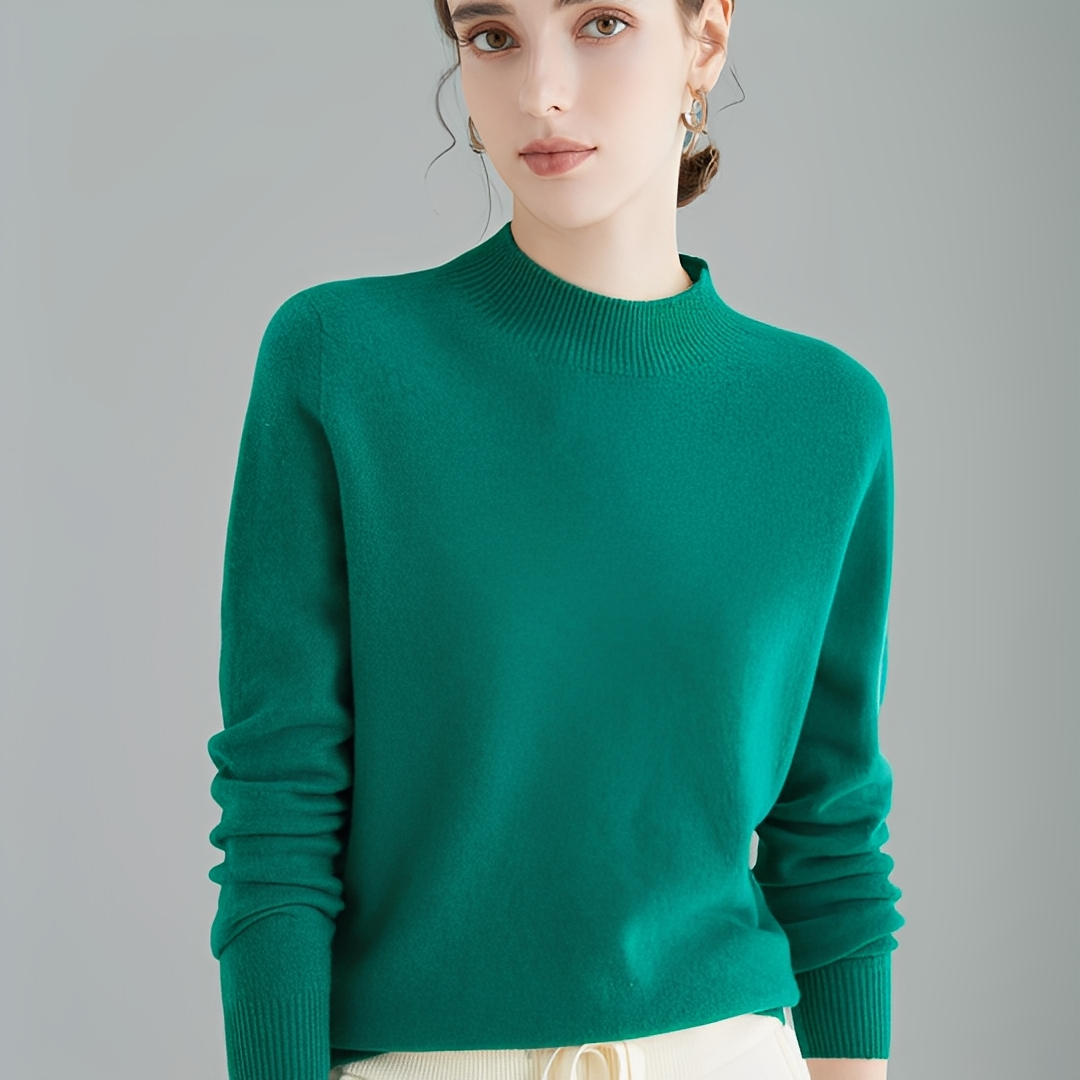 Chrystellene - Pulover confortabil din cașmir cu guler înalt pentru femei
