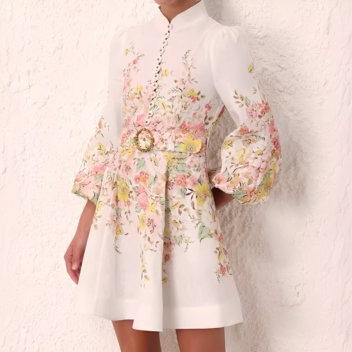 Debra - Rochie mini stilată cu nasturi pentru femei