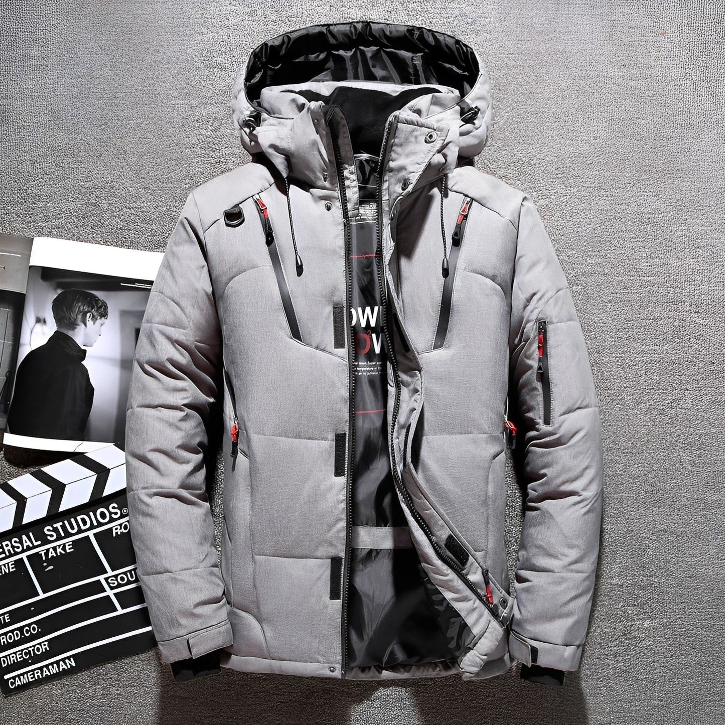 Damian - Jachetă modernă cu glugă cu mai multe buzunare pentru bărbați