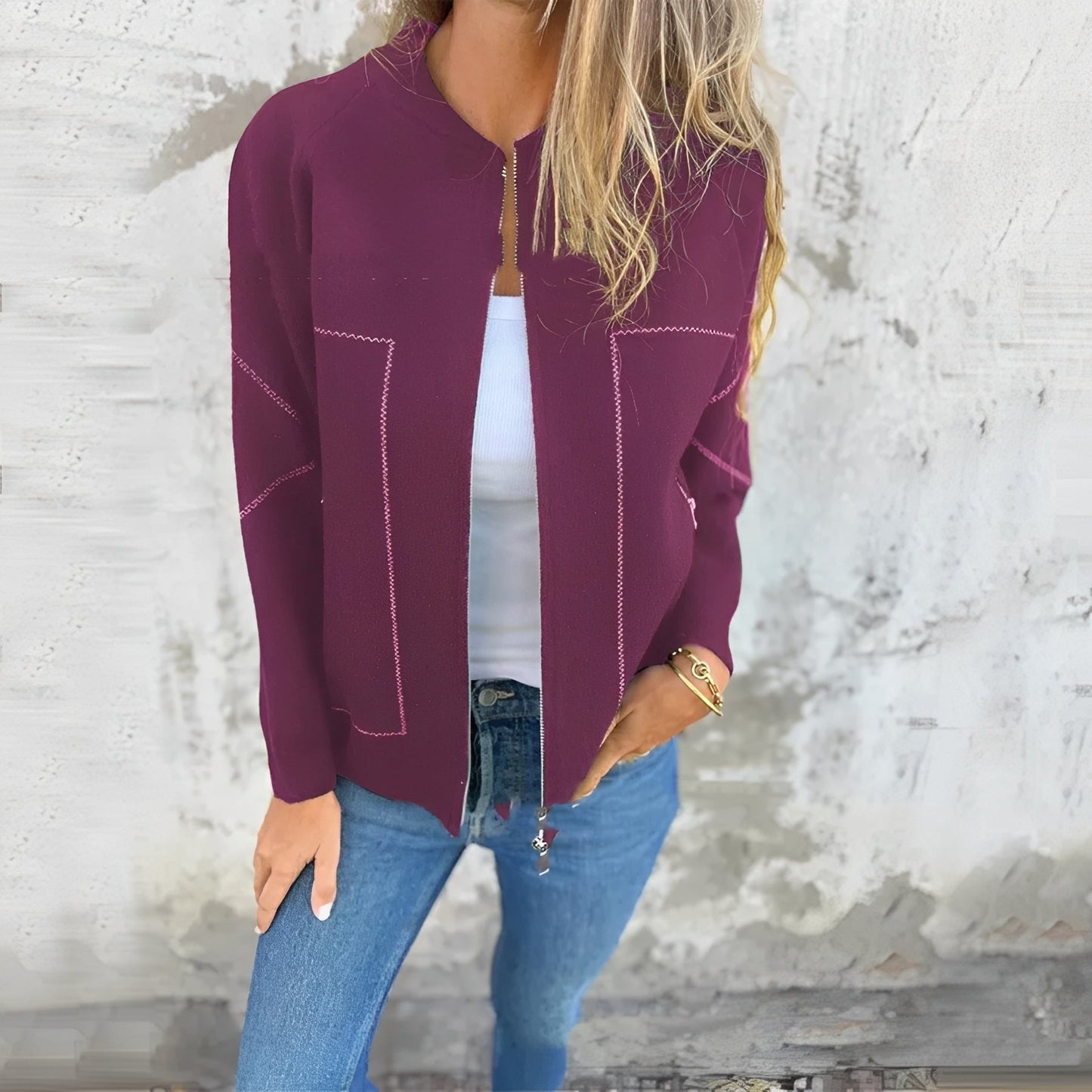 Chelsea - Jachetă stilată cu fermoar pentru dame