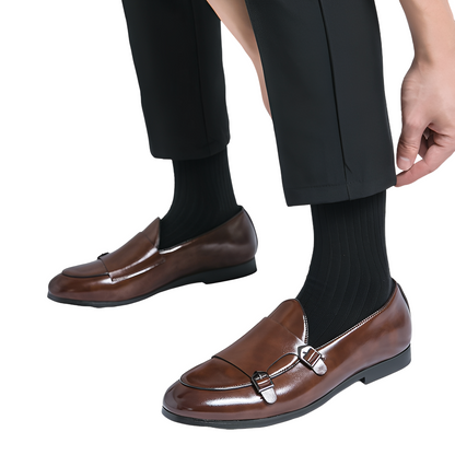 Bryan - Pantofi formali bărbătești din piele cu cataramă dublă