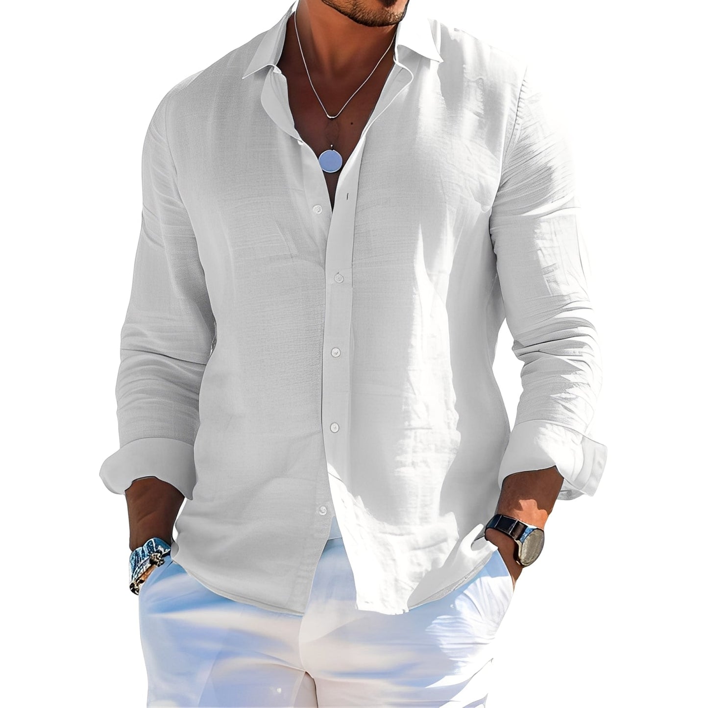 Félicien - Polo-uri clasice cu mânecă lungă pentru bărbați