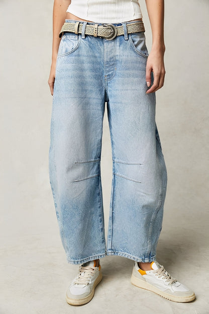 Adrienne - Clasice largi croite Barrel-Jeans pentru dame