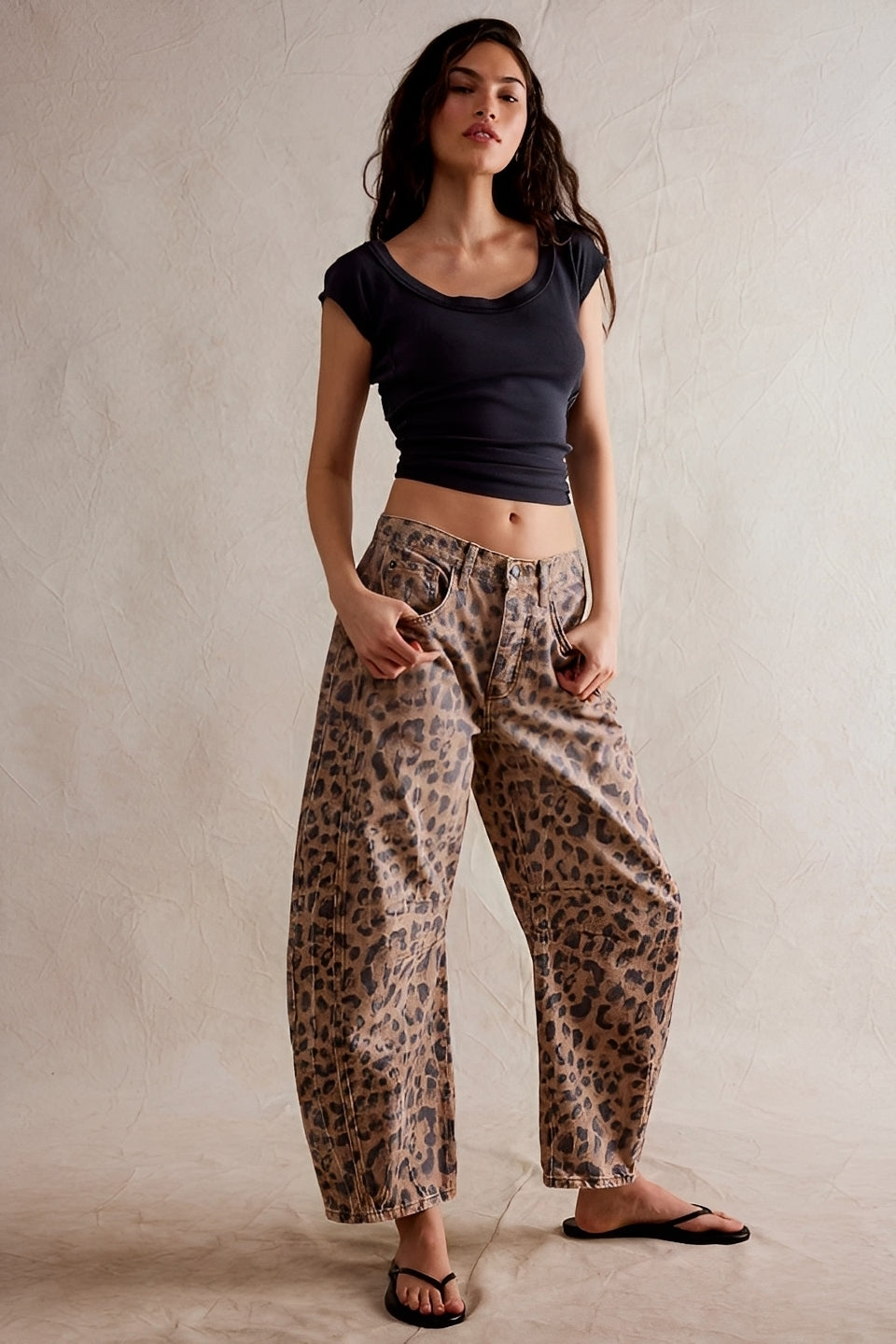 Adrienne - Clasice largi croite Barrel-Jeans pentru dame