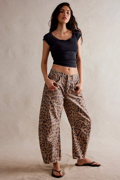 Adrienne - Clasice largi croite Barrel-Jeans pentru dame