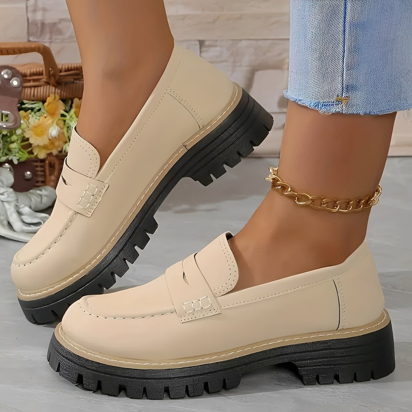 Elise - Stiluri mate platformă Loafer pentru dame