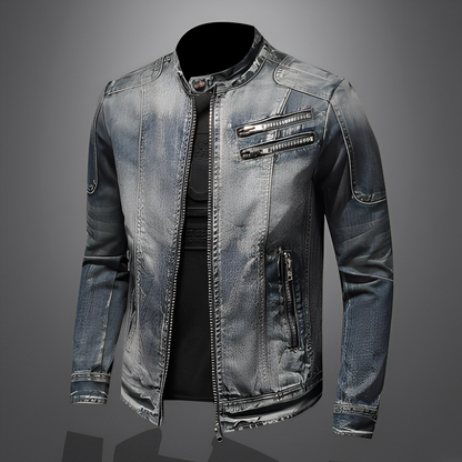 Lucas - Jacheta stilata din denim cu buzunare pentru barba?i