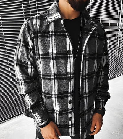 Eugene - Cămașă cu mânecă lungă în carouri elegantă pentru bărbați