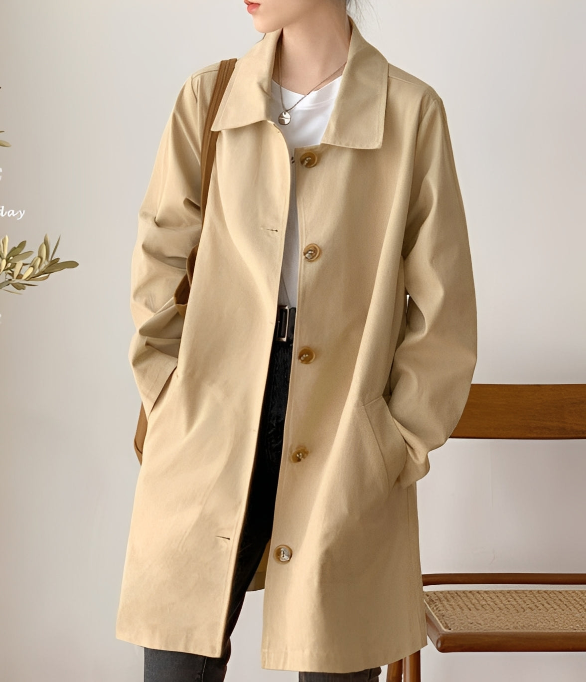 Rachael - Trenci casual cu un singur rând pentru dame