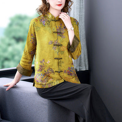 Moriah - Manta de matase clasică cu nasturi pentru femei