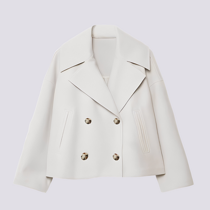 Bethney - Elegantă scurtă jachetă de lână cu guler revers pentru femei