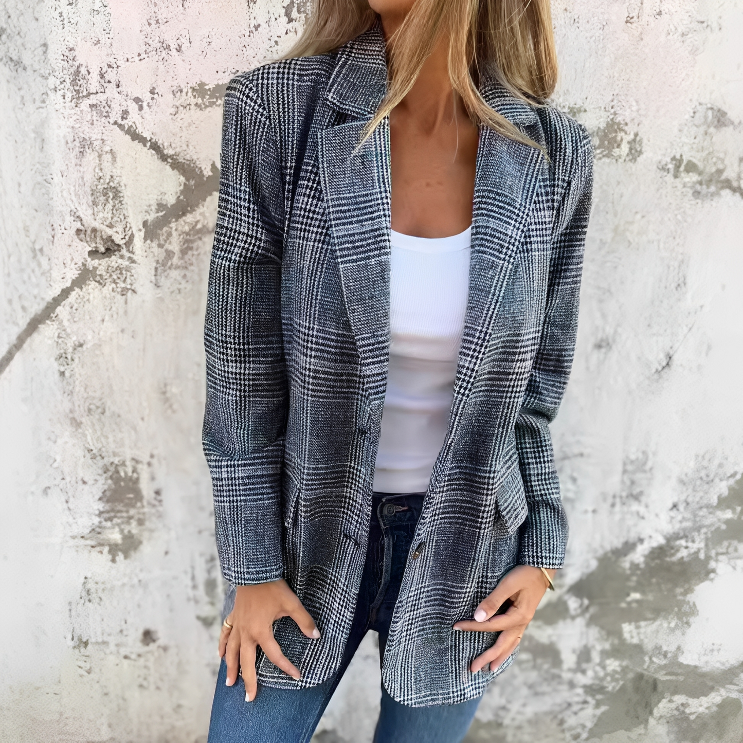 Ellen - Sacou formal cu carouri pentru dame