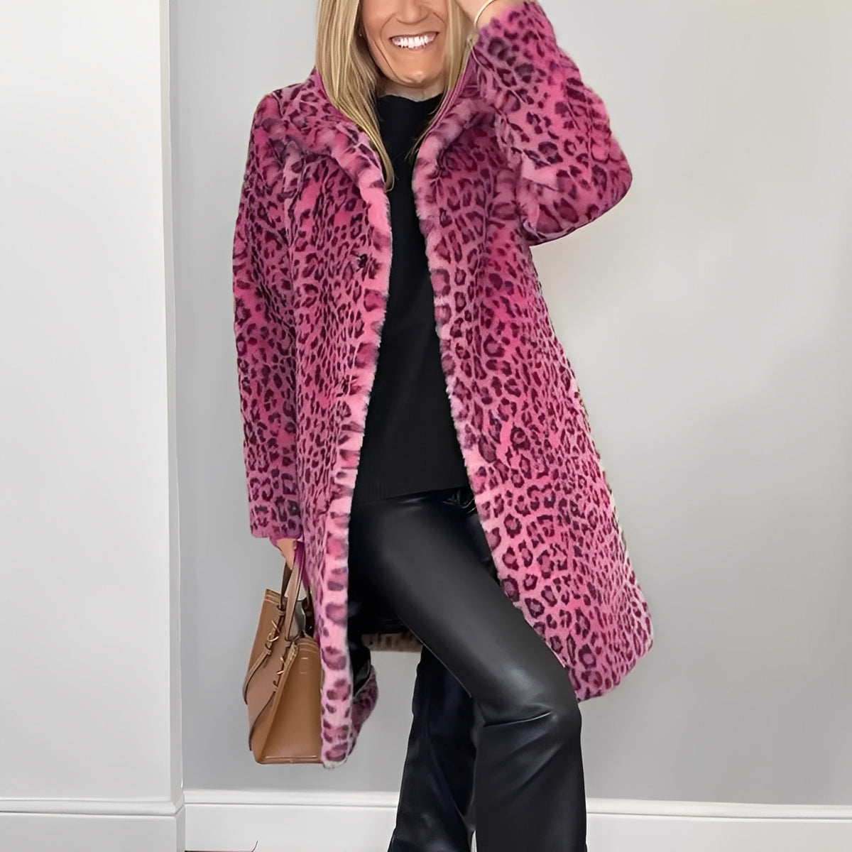 Ellen - Manta stilată din pluș cu print pentru femei