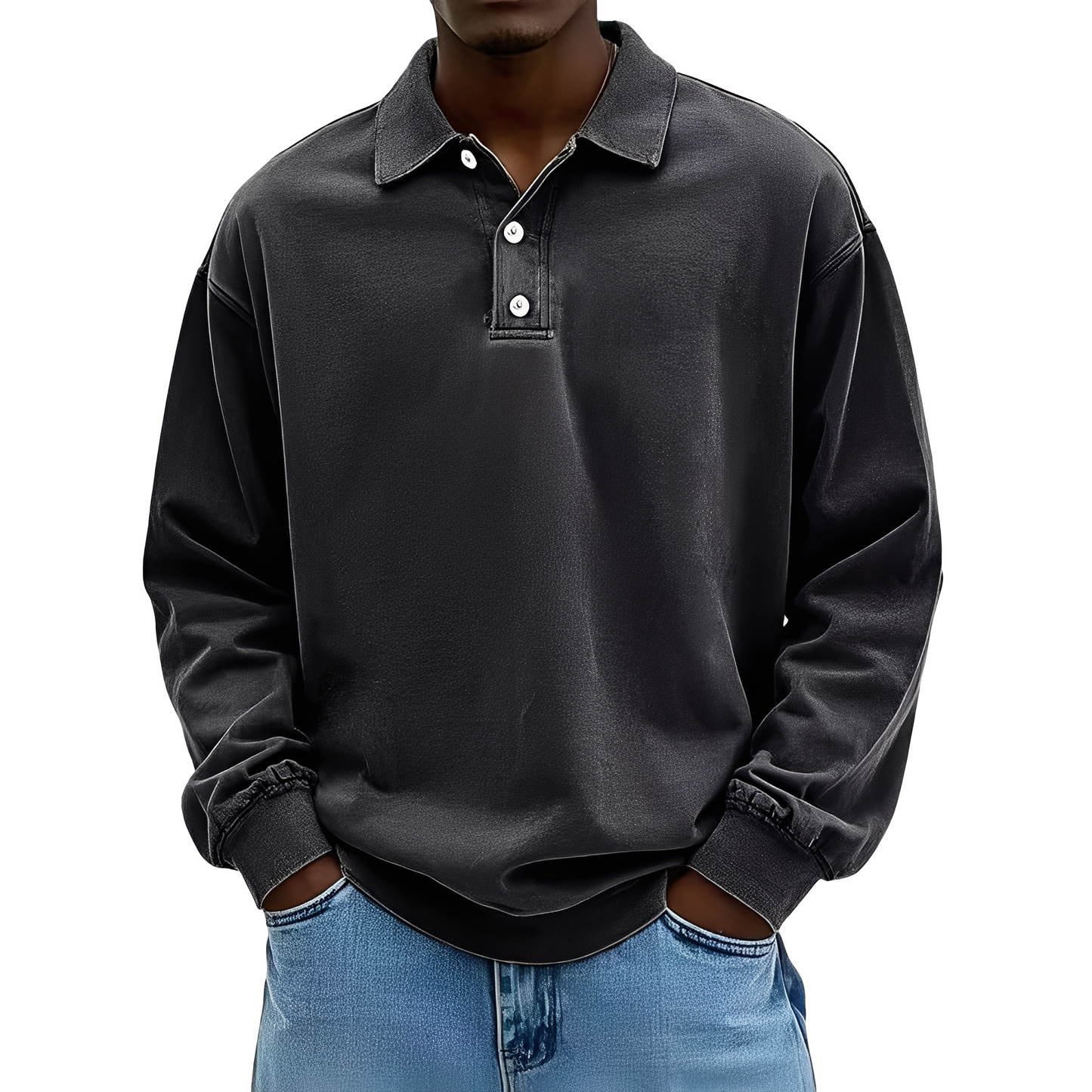 Chris - Tricou clasic gros cu mânecă lungă pentru bărbați