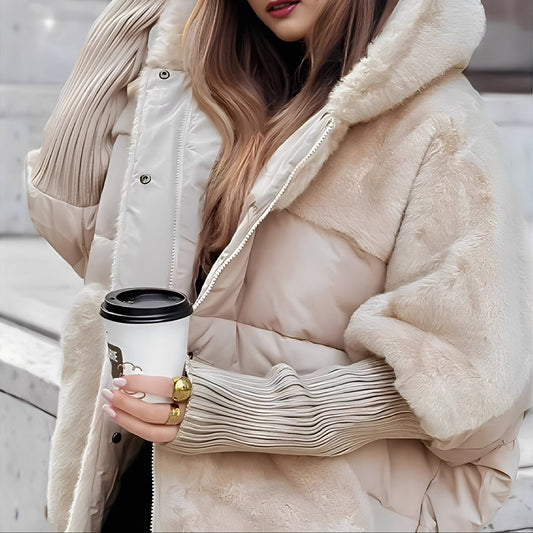 Alayna - Elegantă, șic jachetă cu blană artificială pentru femei