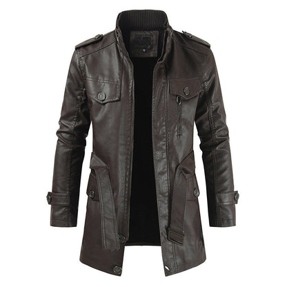Howard - Trench retro de piele pentru bărbați