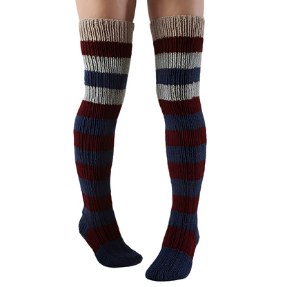 Rhianna - Șosete lungi cu dungi stilate pentru femei