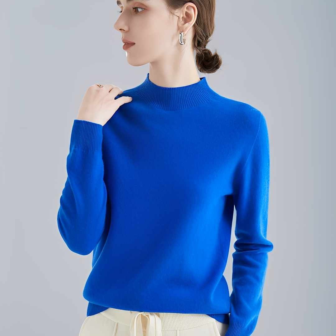 Chrystellene - Pulover confortabil din cașmir cu guler înalt pentru femei