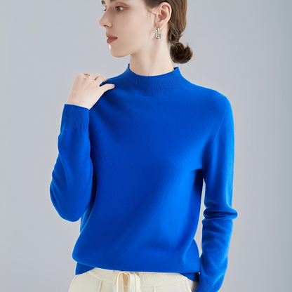 Chrystellene - Pulover confortabil din cașmir cu guler înalt pentru femei