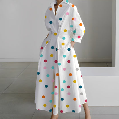 Lavina - Rochie lejeră cu mâneci lungi și buzunare pentru femei