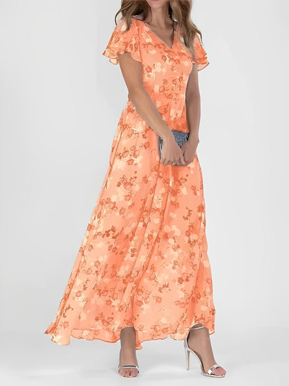 Giselle - Rochie midi elegantă cu imprimeu floral pentru femei