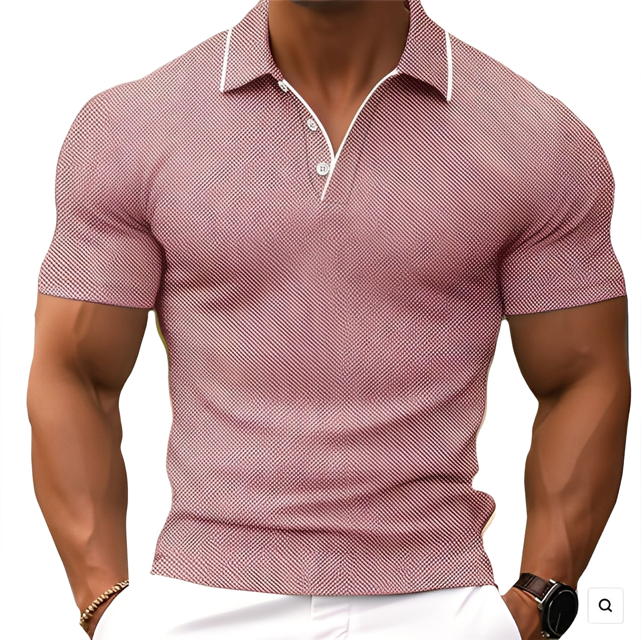 Florence - Tricou polo lejer cu nasturi pentru bărbați