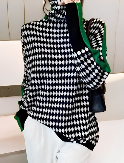 Bryony - Pulover tricotat stilat cu guler înalt pentru femei