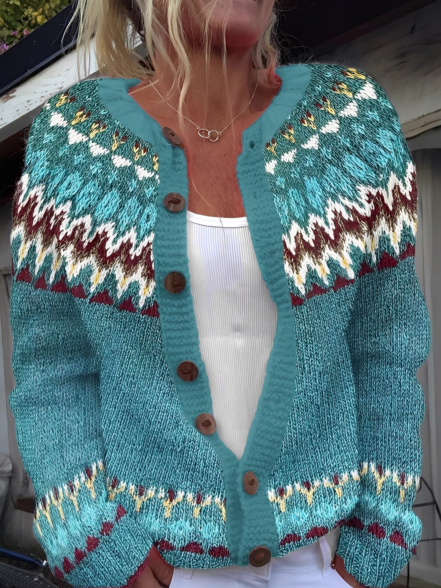 Therese - Cardigan stil elegant cu nasturi pentru femei