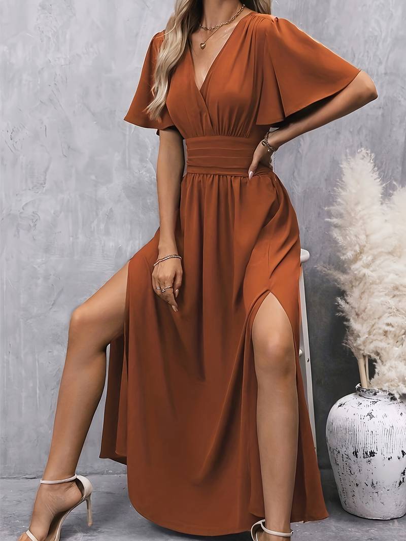 Juliette – Rochie cu guler volan și talie plisată pentru femei