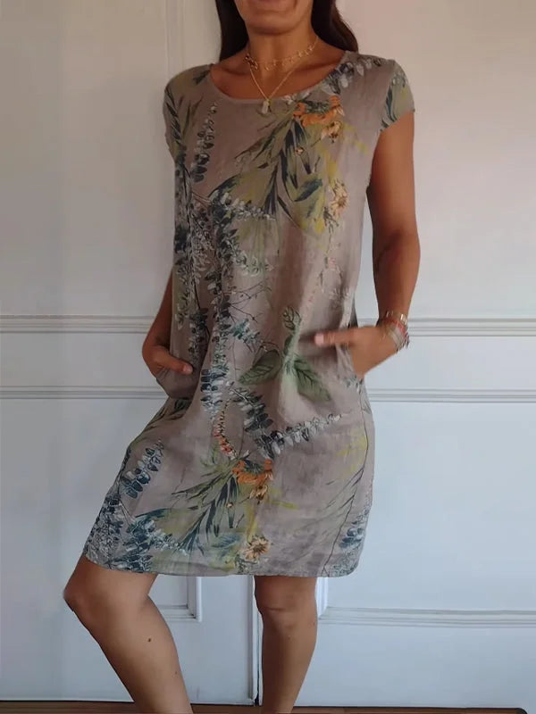 Britt – Rochie cu imprimeu și decolteu rotund