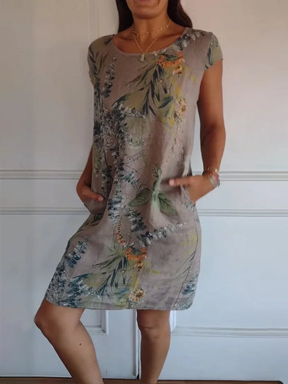 Britt – Rochie cu imprimeu și decolteu rotund