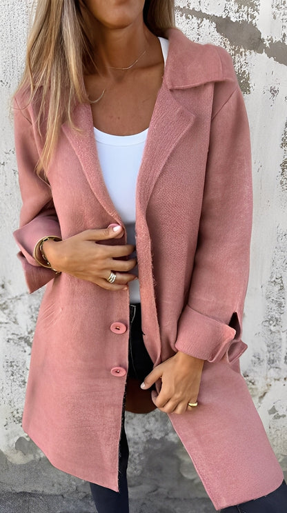 Meridith - Palton lung stilat cu guler revers pentru femei