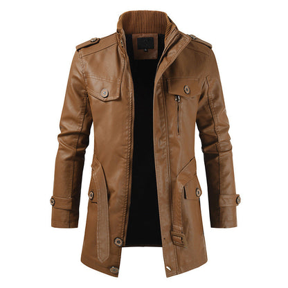Howard - Trench retro de piele pentru bărbați