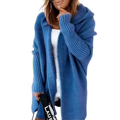 Maryellen - Cardigan tricotat cu glugă pentru femei
