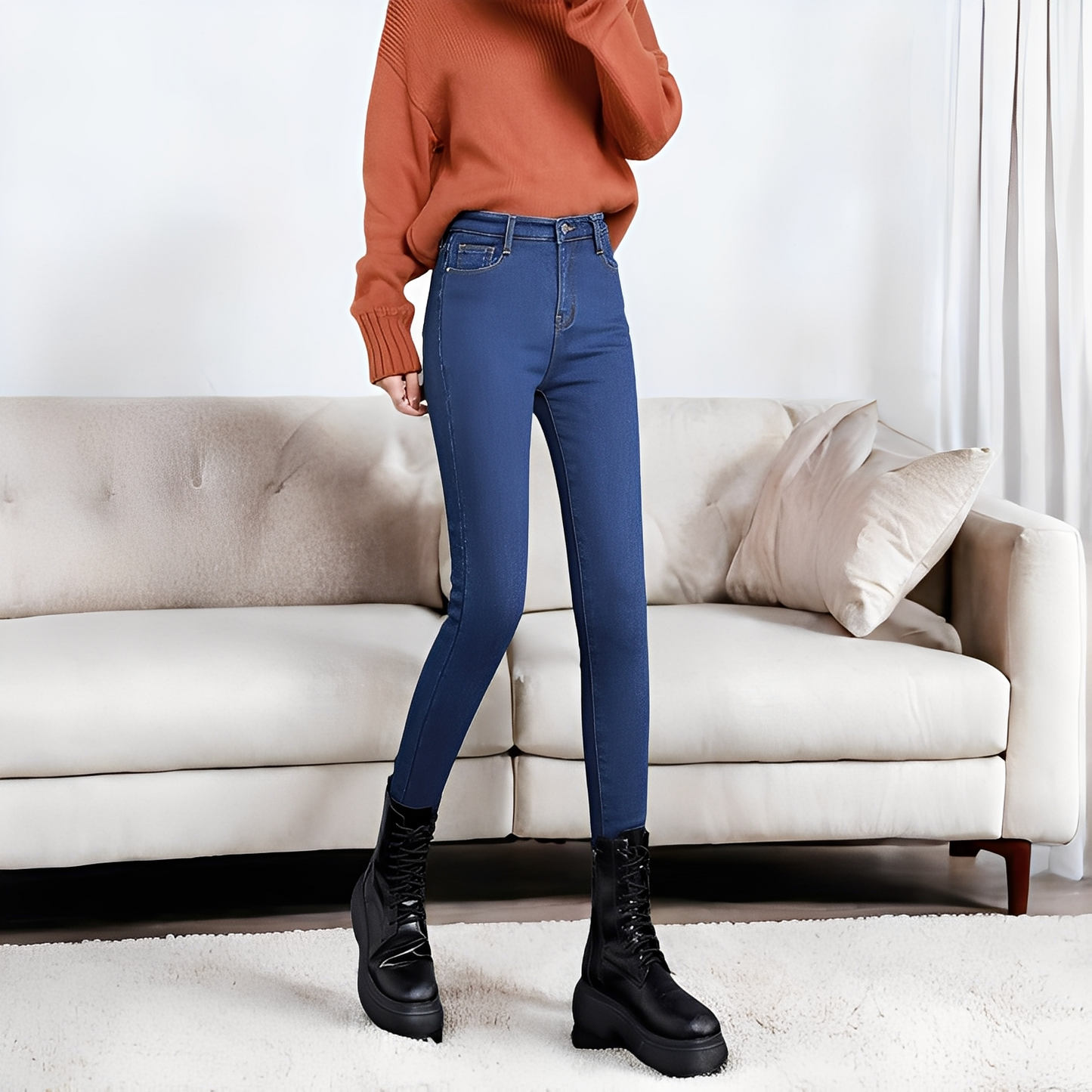 Betty - Jeans skinny termo calde pentru femei