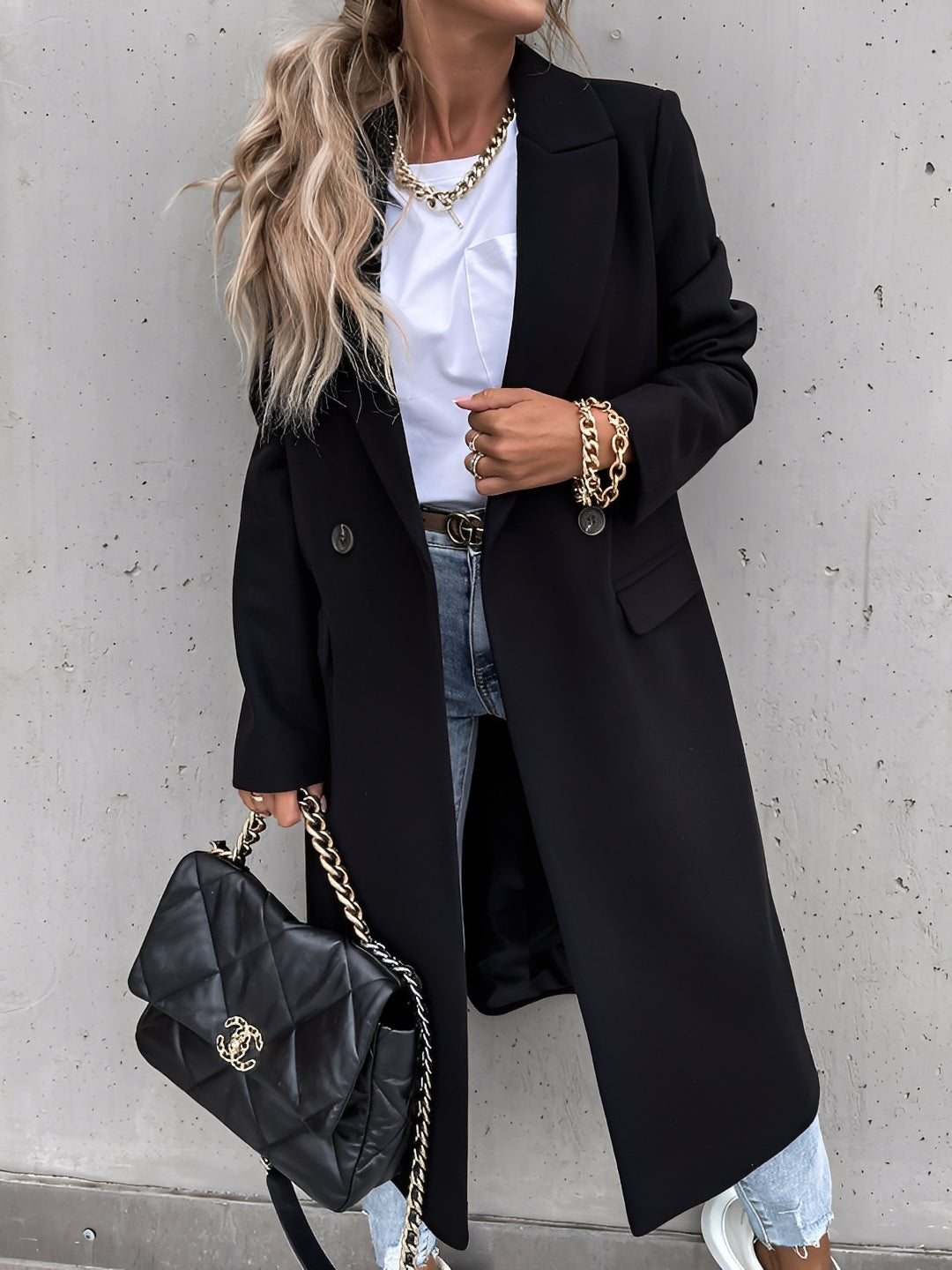 Moriah - Elegant, cald mantou de lână pentru doamne