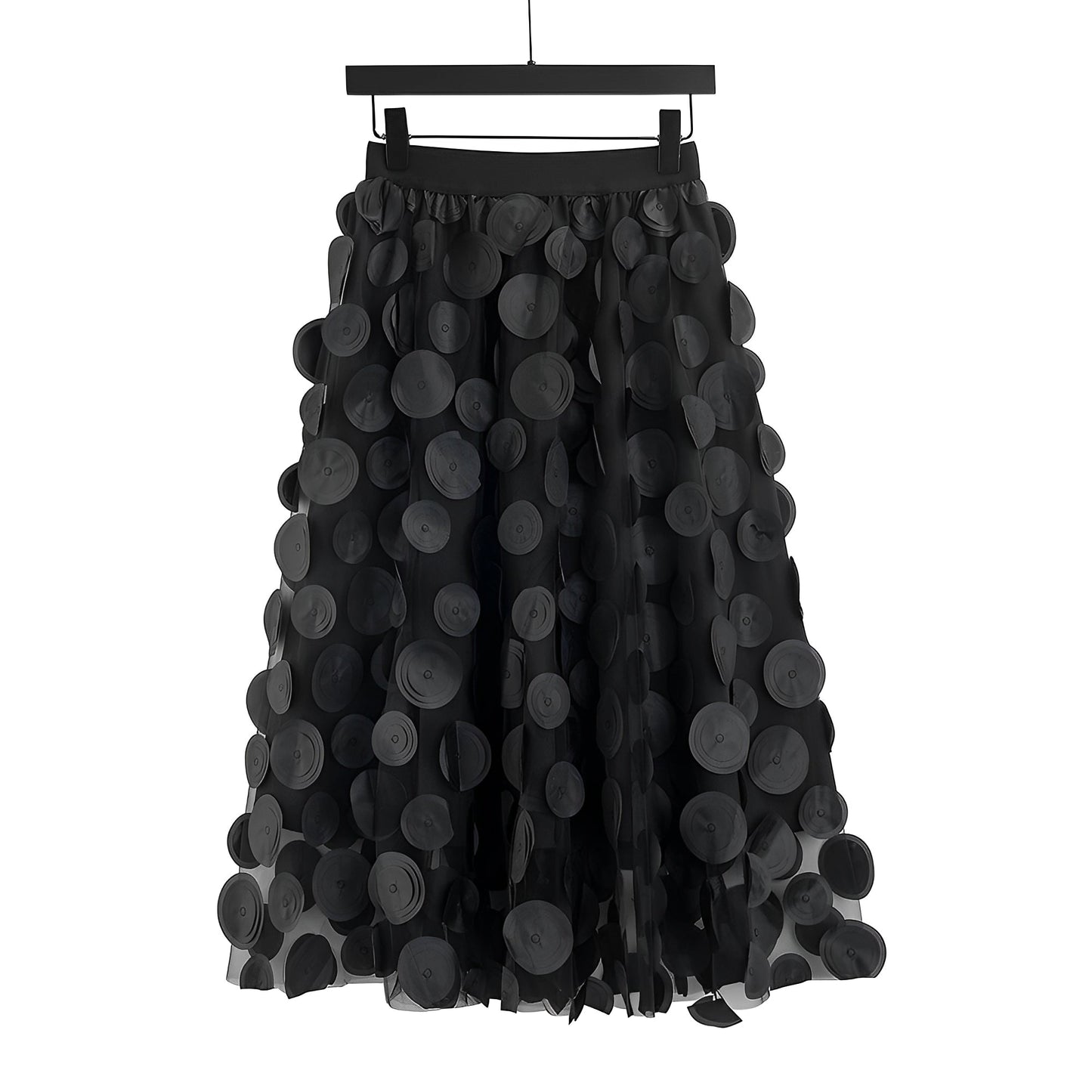 Haylee - Fustă midi elegantă din mesh pentru femei