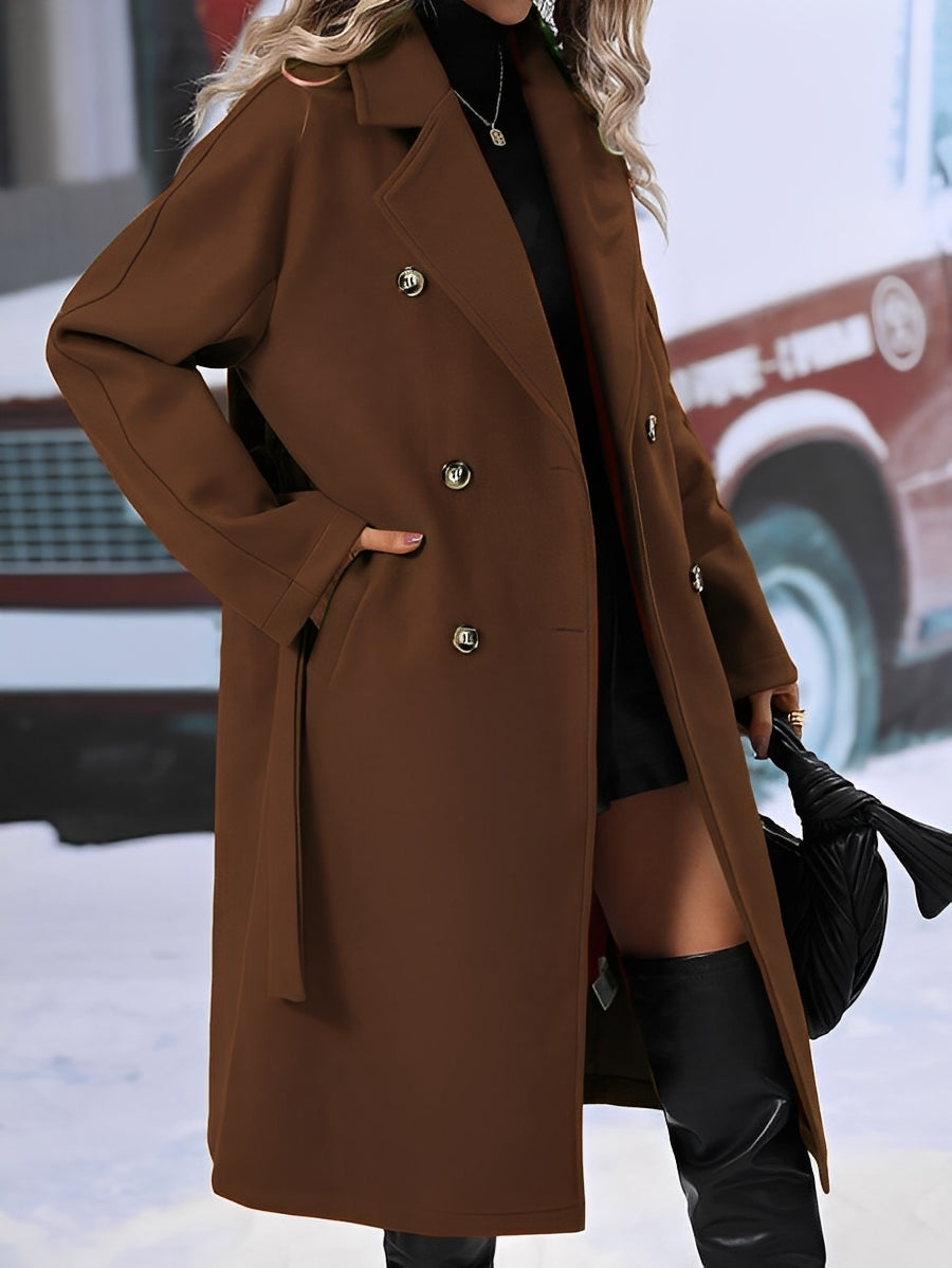 Chloe - Manta lungă elegantă cu două rânduri pentru dame