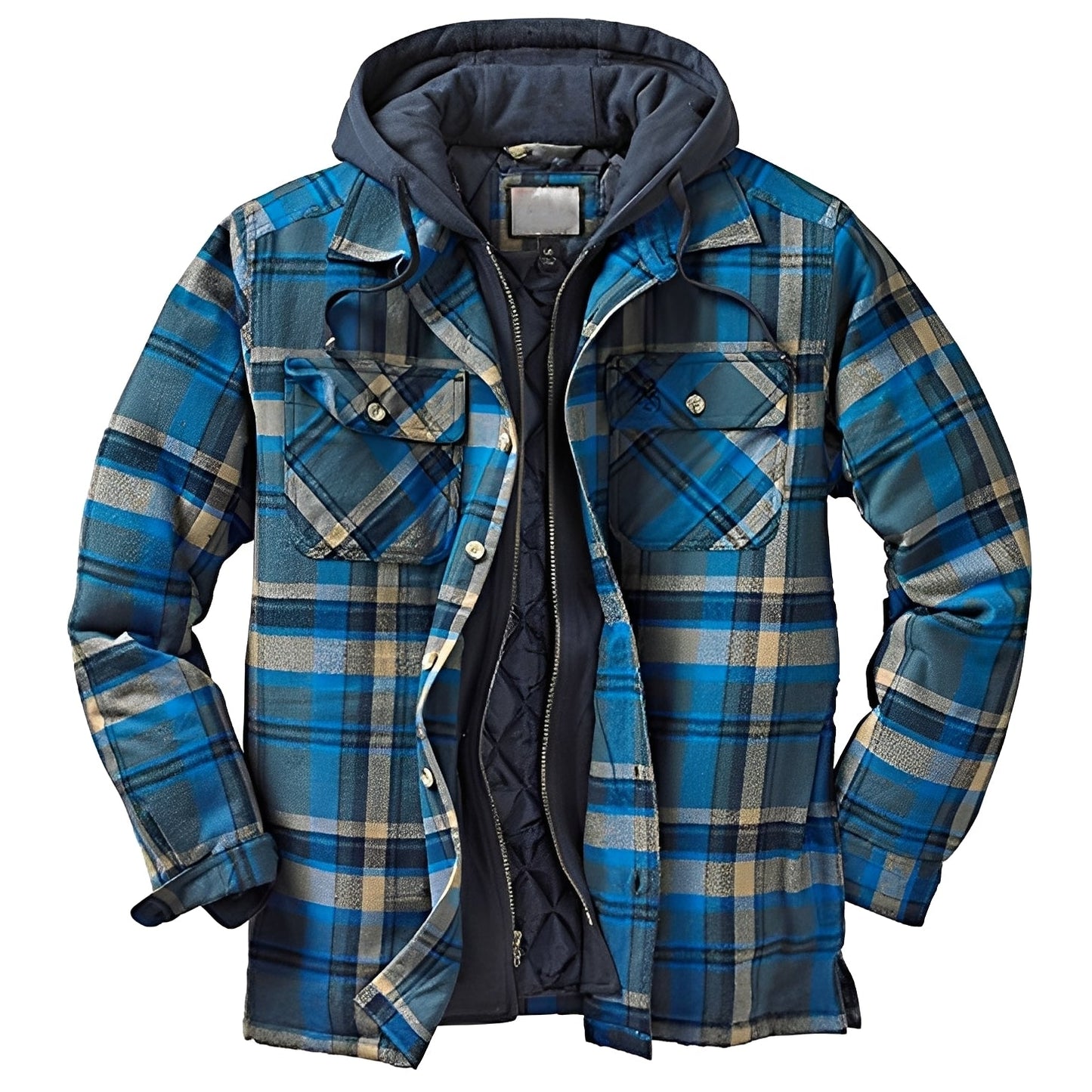 Denzil - Jachetă casuală din flanel cu model în carouri pentru bărbați